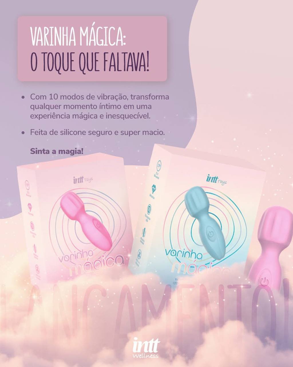 VARINHA MÁGICA WELLNESS ROSA RECARREGÁVEL INTT