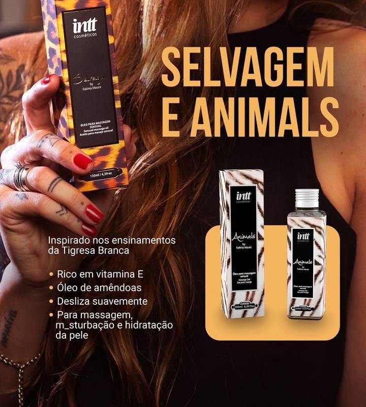 ÓLEO DE MASSAGEM ANIMALS E SAVAGE INTT 130ML