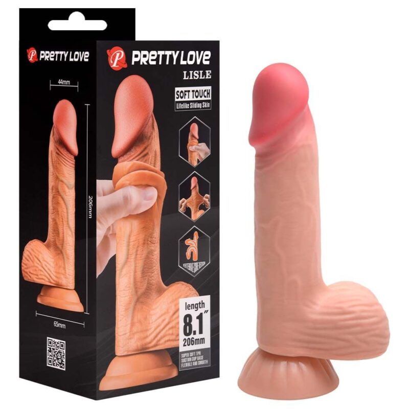 PÊNIS DE BORRACHA DUPLA DENSIDADE SLIDY 8