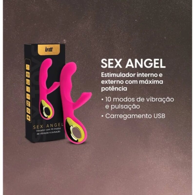 VIBRADOR SEX ANGEL COM ESTIMULADOR CLITORIANO